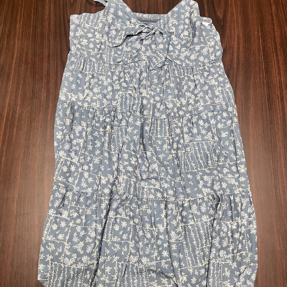 SHEIN Blue and White Floral Dress